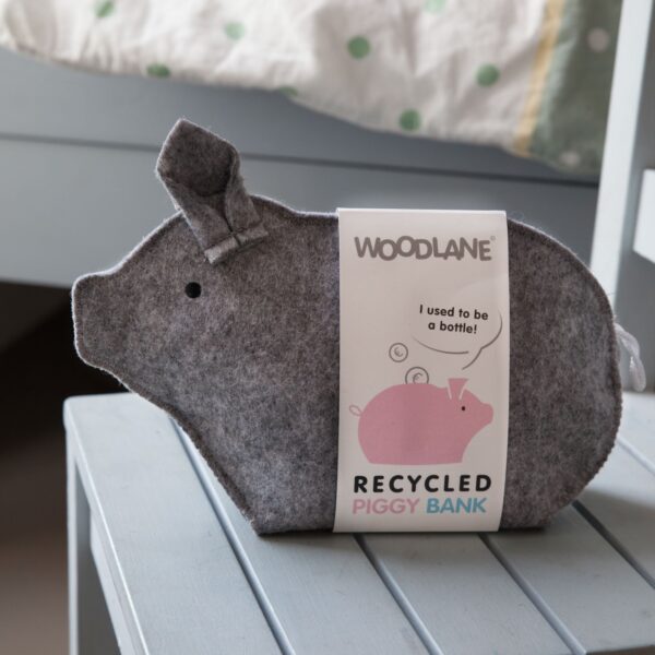 Woodlane gerecycled spaarvarken - grijs - Afbeelding 5