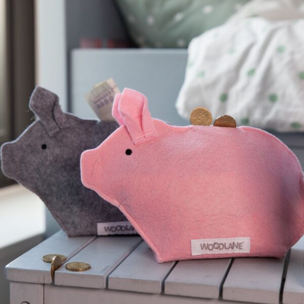 Woodlane gerecycled spaarvarken - grijs - Afbeelding 6