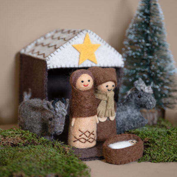 Vilten kerststal bruin - Sjaal met Verhaal - Afbeelding 7