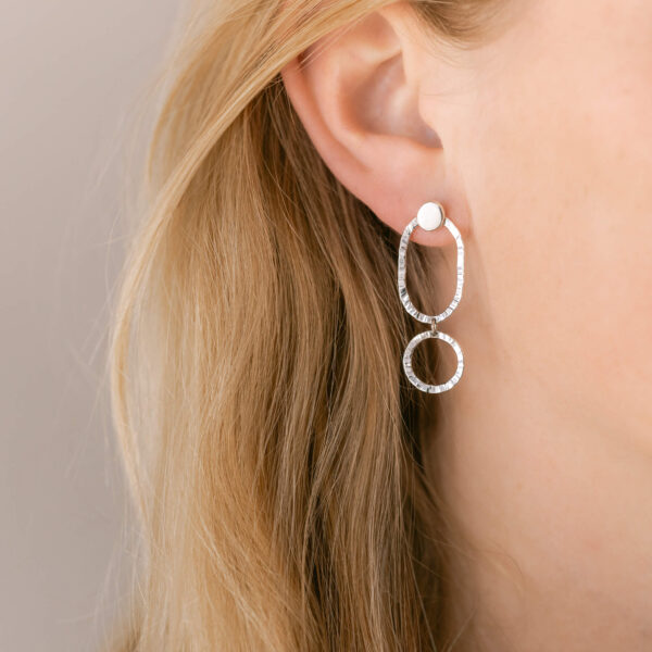 Oorbellen Nora - Zilver - Set oorknop en hanger - Anouk Goudsmid - Afbeelding 5